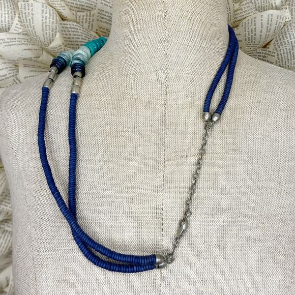 Ocean Blue Beaded Necklace - Picture 3 of 6